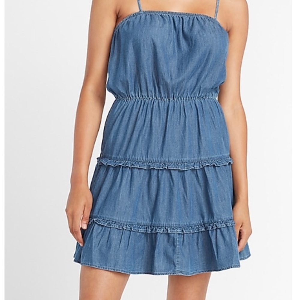 Express Denim Spaghetti Strap Mini Dress Size XL